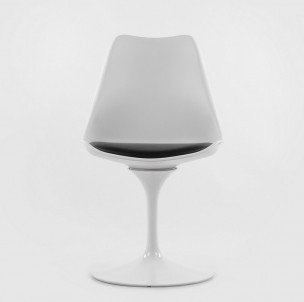 Стул Tulip style белый с черной подушкой