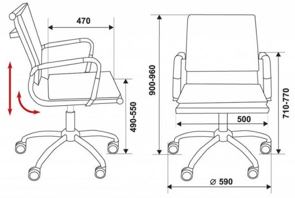 Кресло низкая спинка Бюрократ CH-993-Low