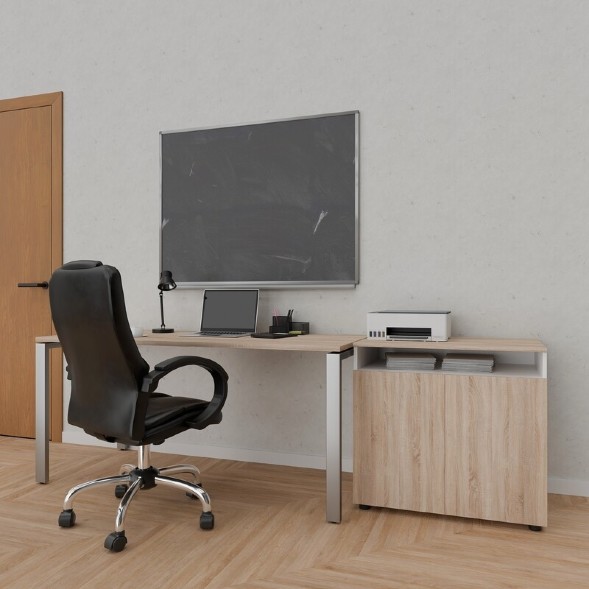 Стол Лофт 1400х700 на П-образных опорах, серый