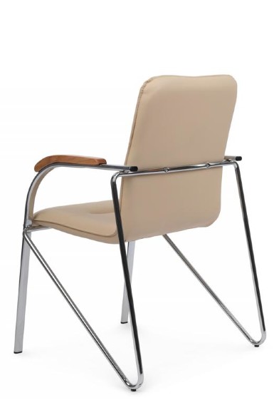 Стул Самба с деревянными подлокотниками SMB-02H Хром гальв